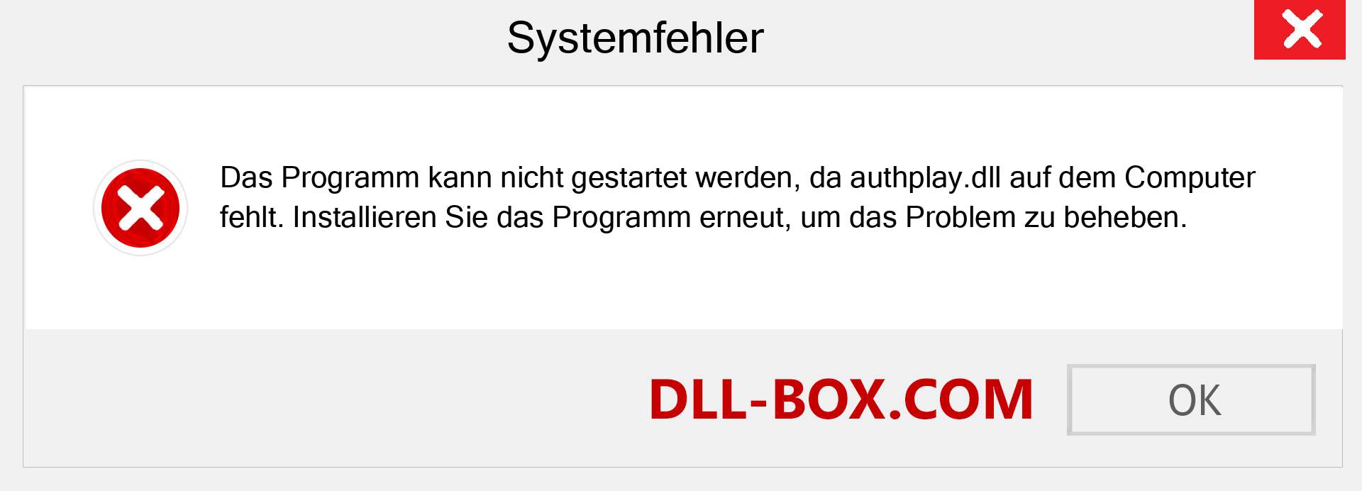 authplay.dll-Datei fehlt?. Download für Windows 7, 8, 10 - Fix authplay dll Missing Error unter Windows, Fotos, Bildern