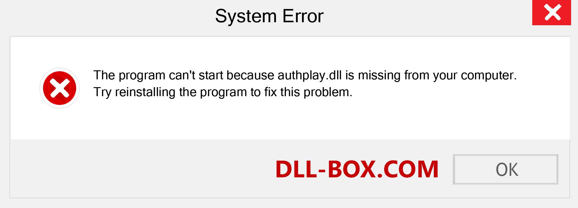  authplay.dll file is missing?. Download for Windows 7, 8, 10 - Fix  authplay dll Missing Error on Windows, photos, images